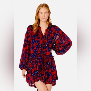 Free People Red Combo Love Letter Tunic